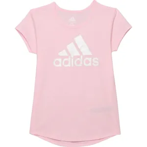 Adidas Big Girl's Shimmery Logo Graphic Pint Cotton Active T-Shirt