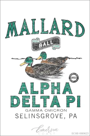 Alpha Delta Pi Susquehanna University Mallard Ball T-shirt