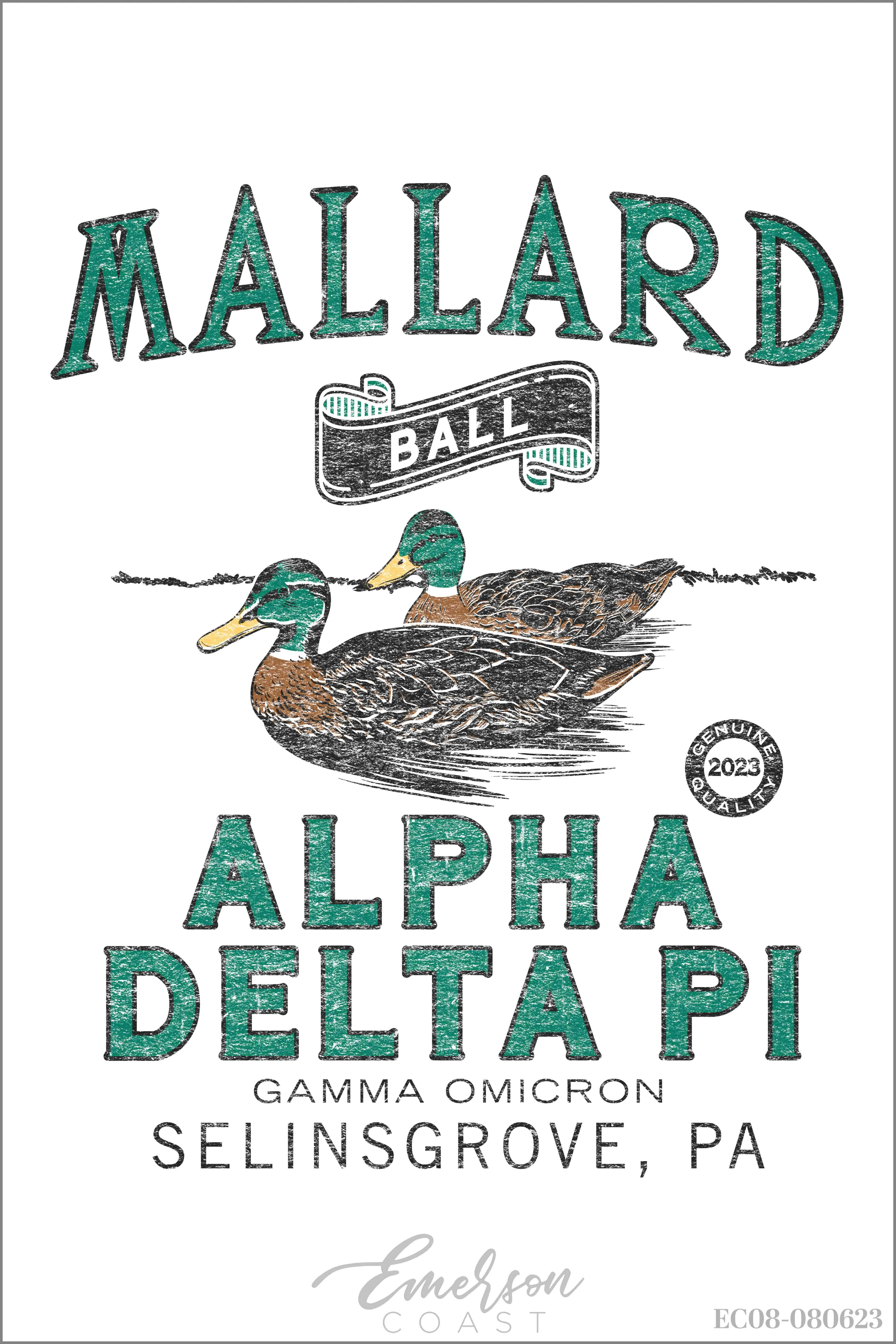 Alpha Delta Pi Susquehanna University Mallard Ball T-shirt