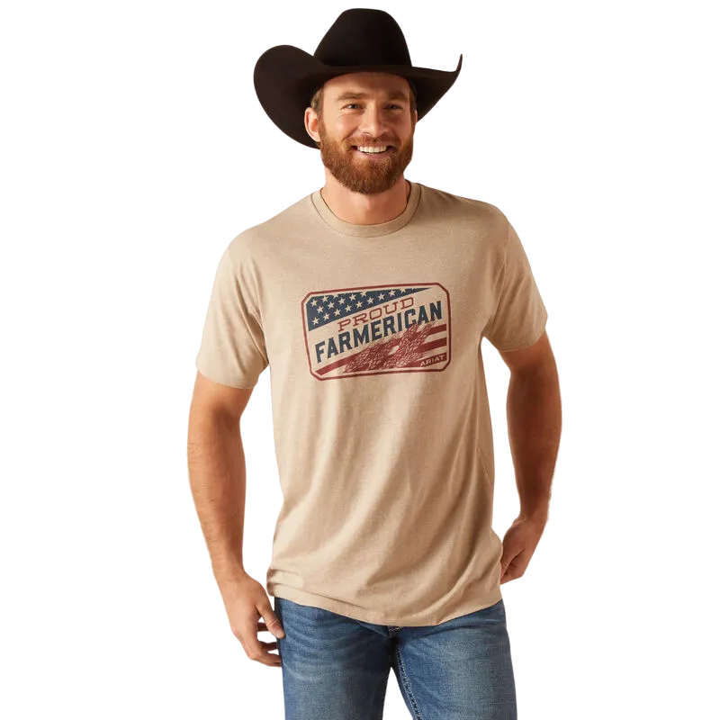 Ariat Men's Farmerican Oatmeal Heather T-Shirt