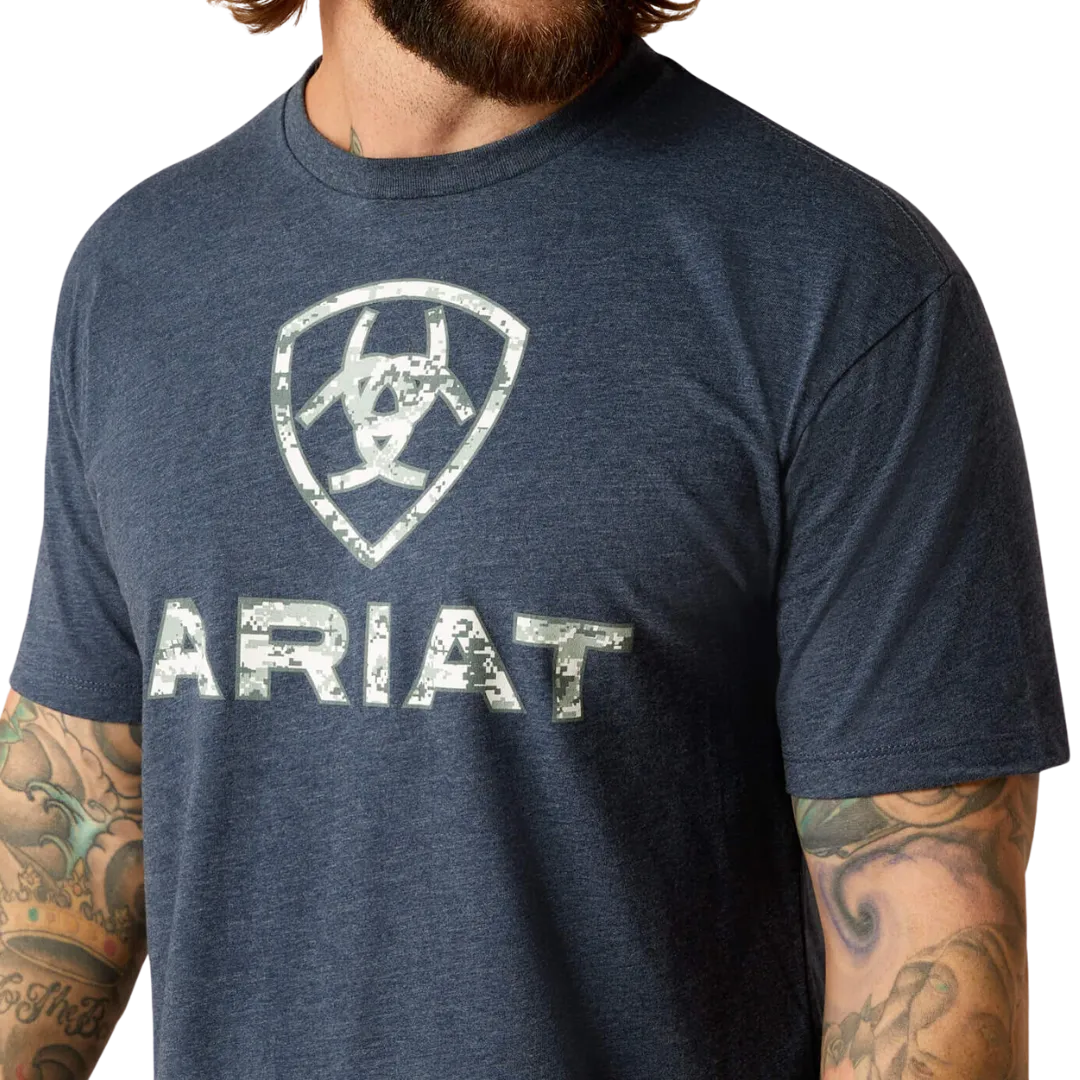 Ariat Men's Liberty Usa Digi Camo Navy Heather T Shirt