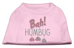 Bah Humbug Rhinestone Dog Shirt Light Pink XXL (18)