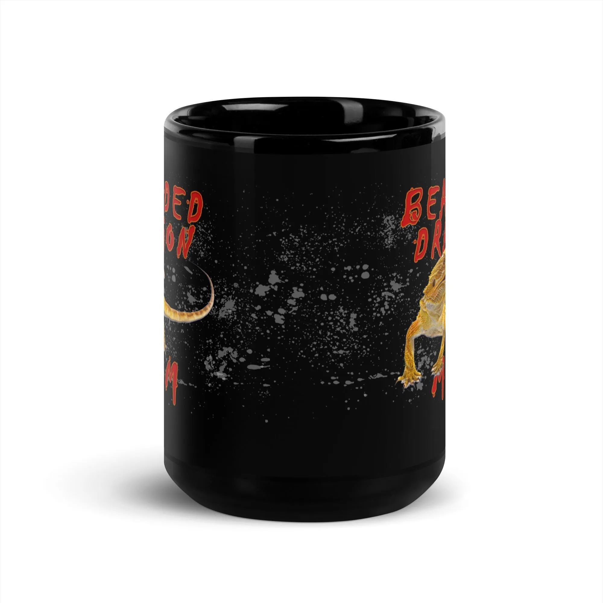 Bearded Dragon Mom Black Glossy Mug