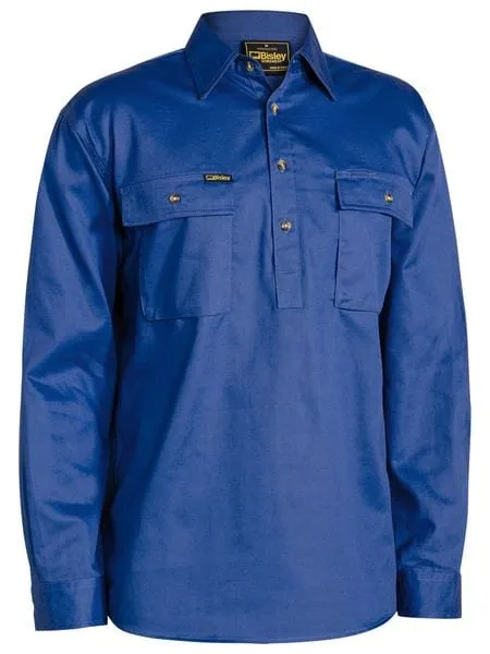 Bisley Closed Front Cotton Drill Long Sleeve Shirt