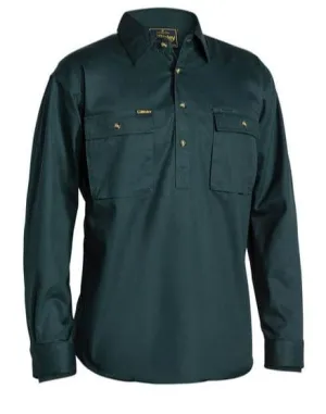 Bisley Closed Front Cotton Drill Long Sleeve Shirt