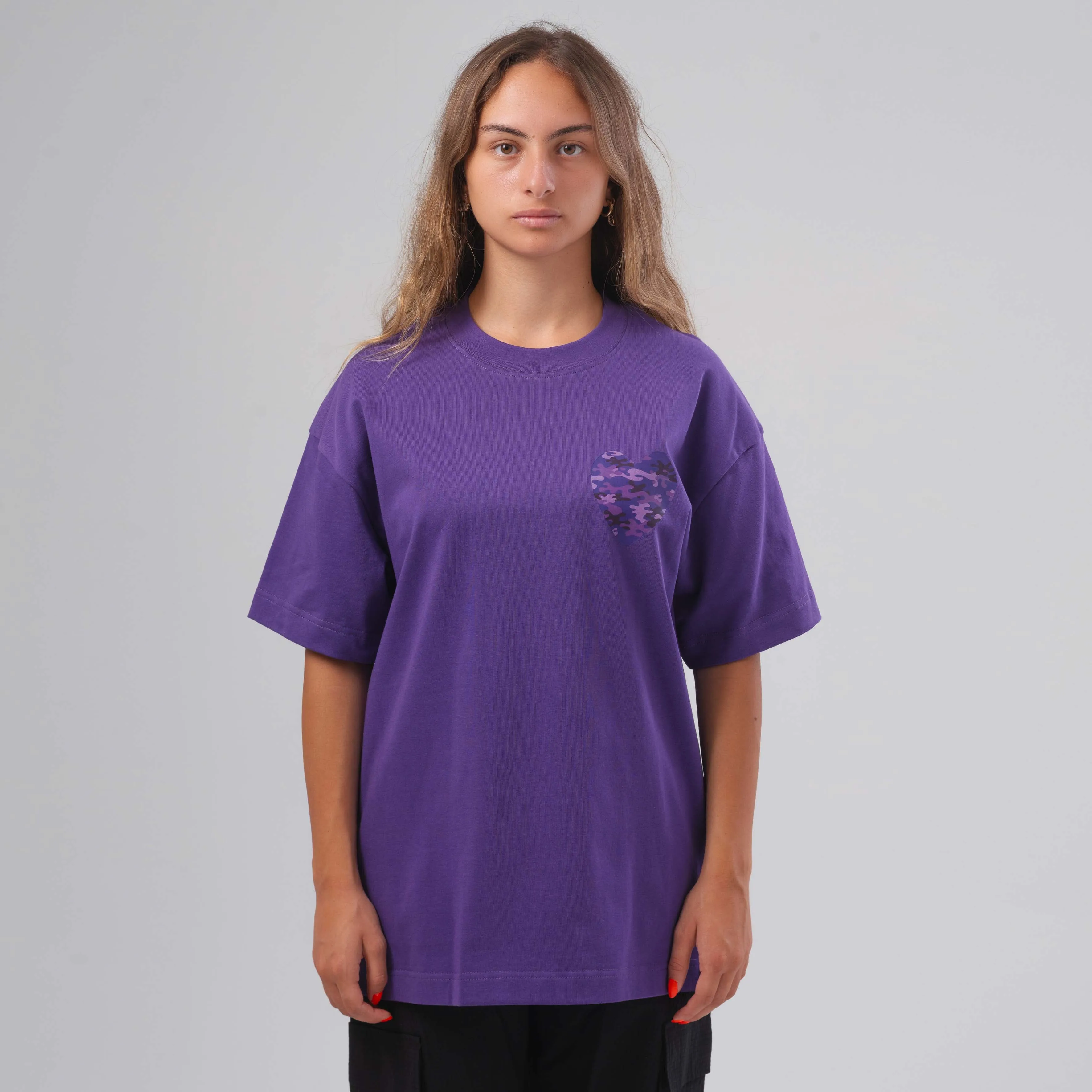 CAMO HEART Purple T-Shirt