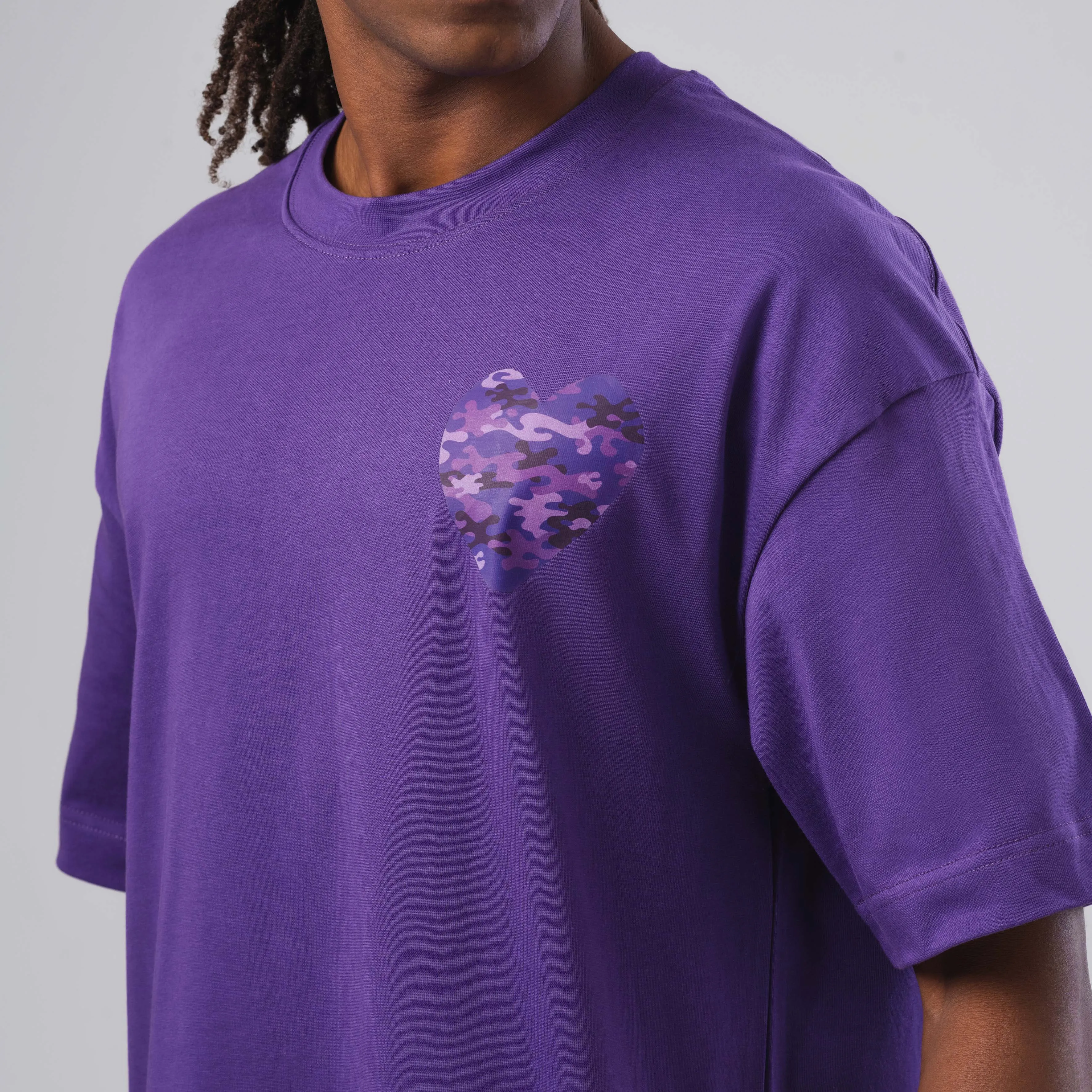 CAMO HEART Purple T-Shirt