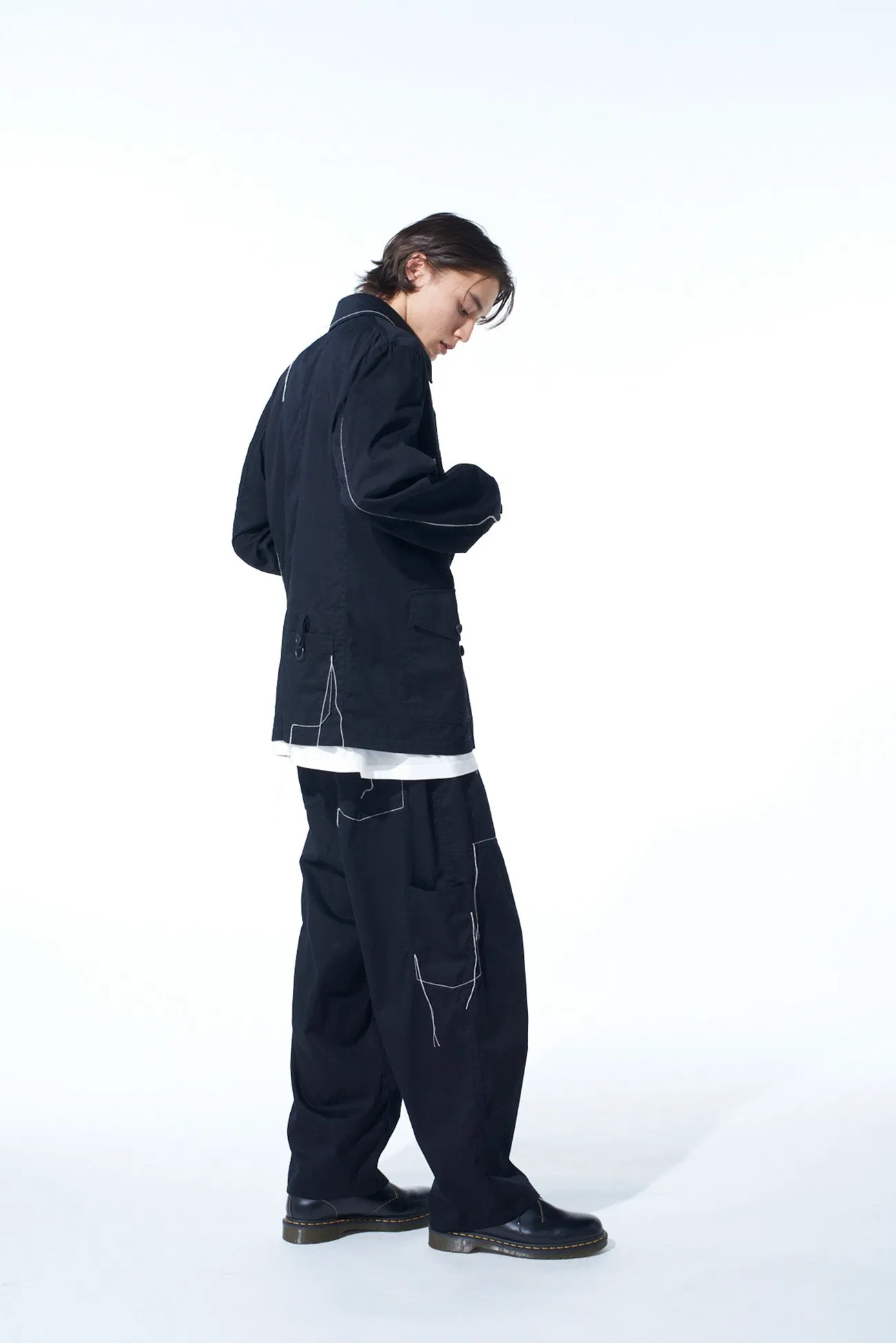 COTTON TWILL COLOR STITCHING COVERALLS