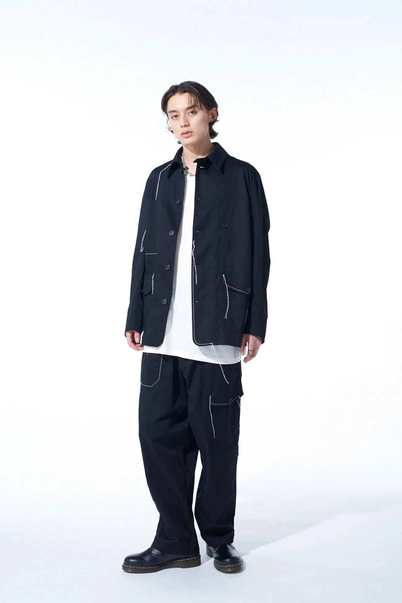 COTTON TWILL COLOR STITCHING COVERALLS