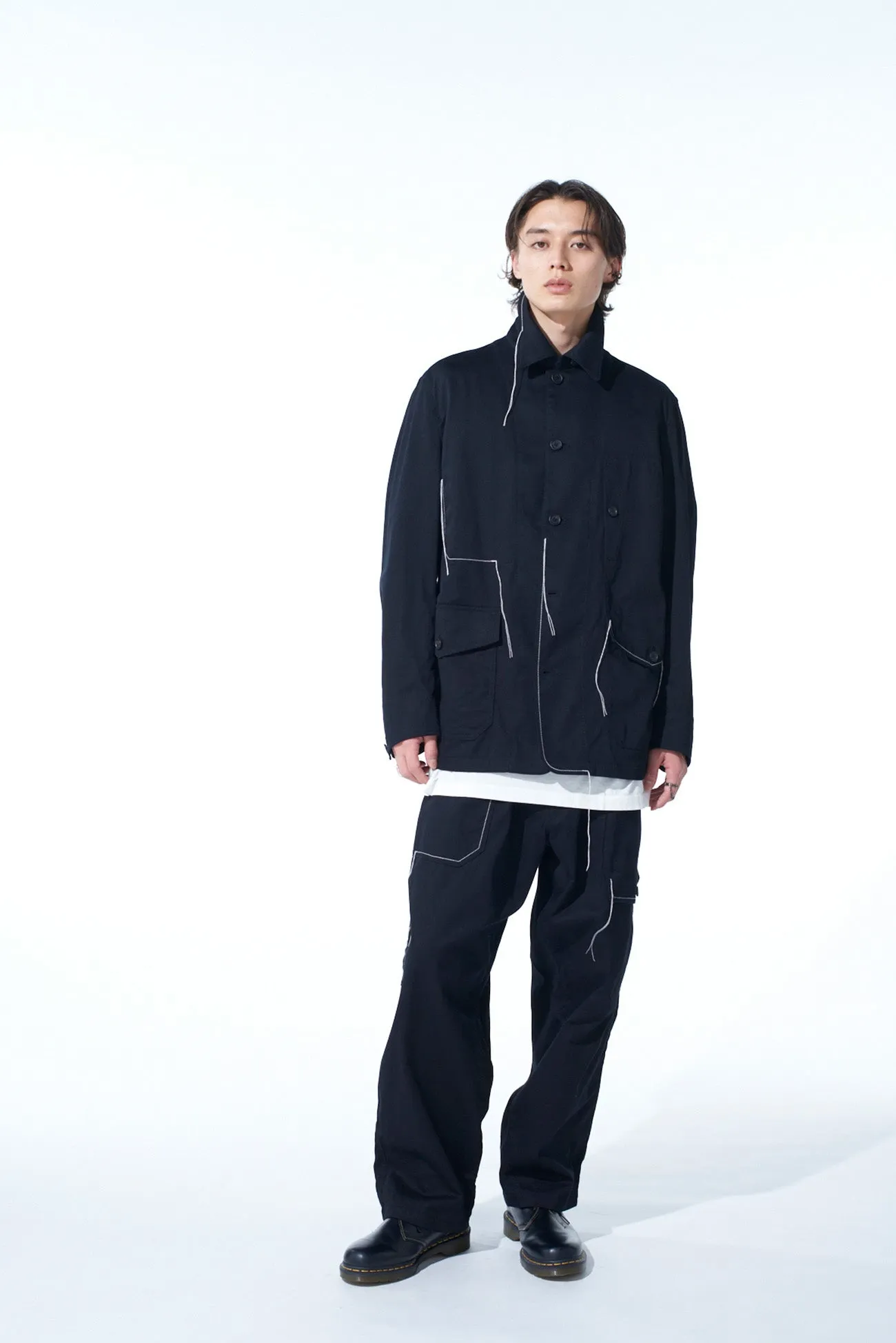 COTTON TWILL COLOR STITCHING COVERALLS