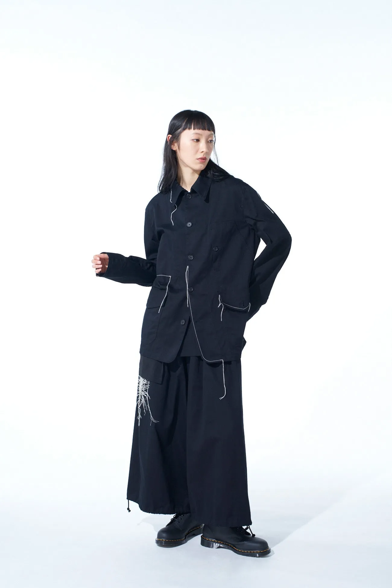 COTTON TWILL COLOR STITCHING COVERALLS