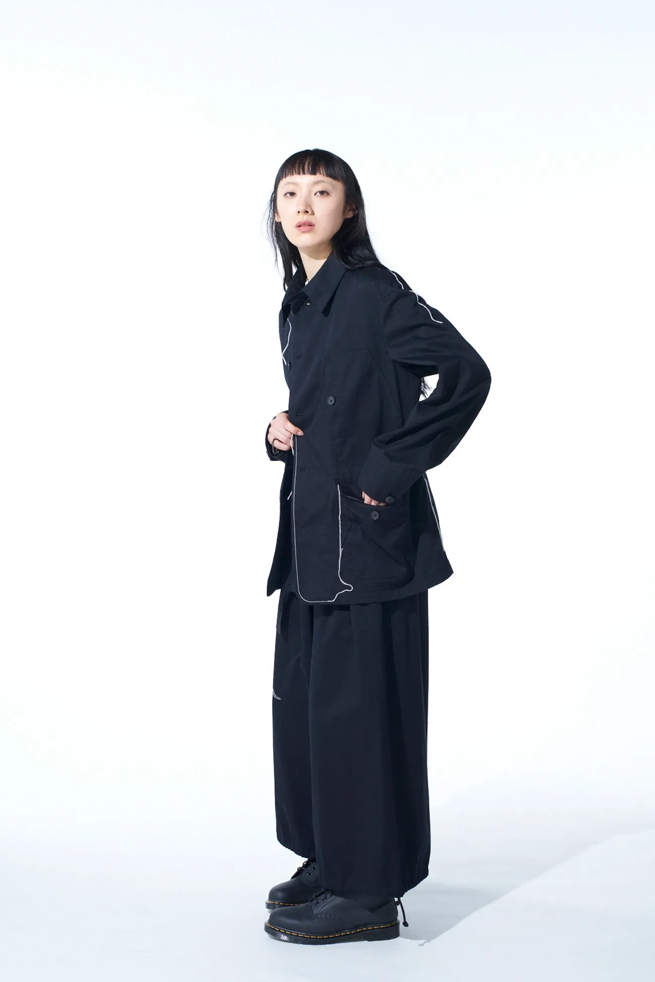 COTTON TWILL COLOR STITCHING COVERALLS