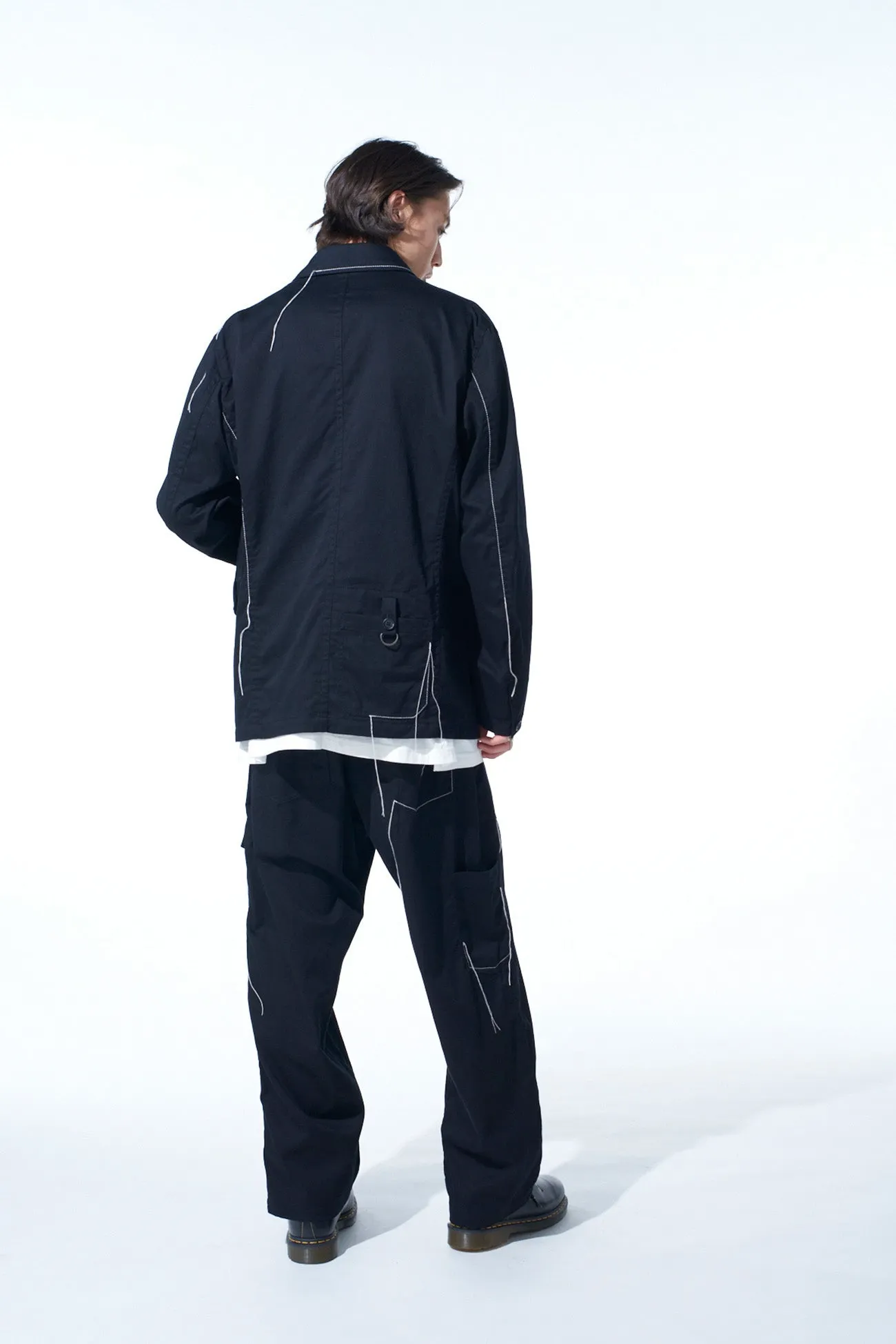 COTTON TWILL COLOR STITCHING COVERALLS