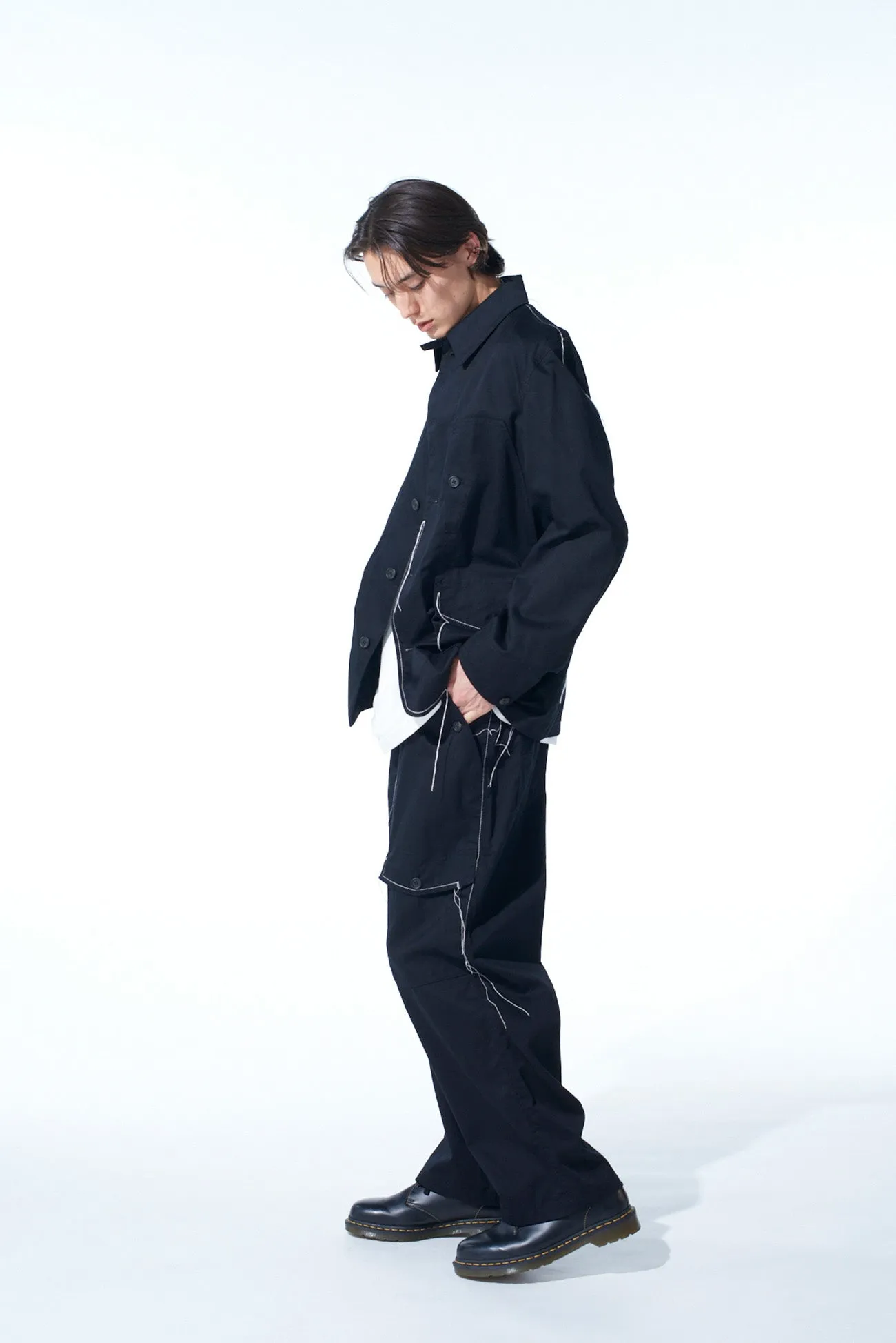 COTTON TWILL COLOR STITCHING COVERALLS