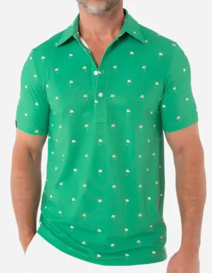 Criquet Performance Sport Range Polo in Flag Print