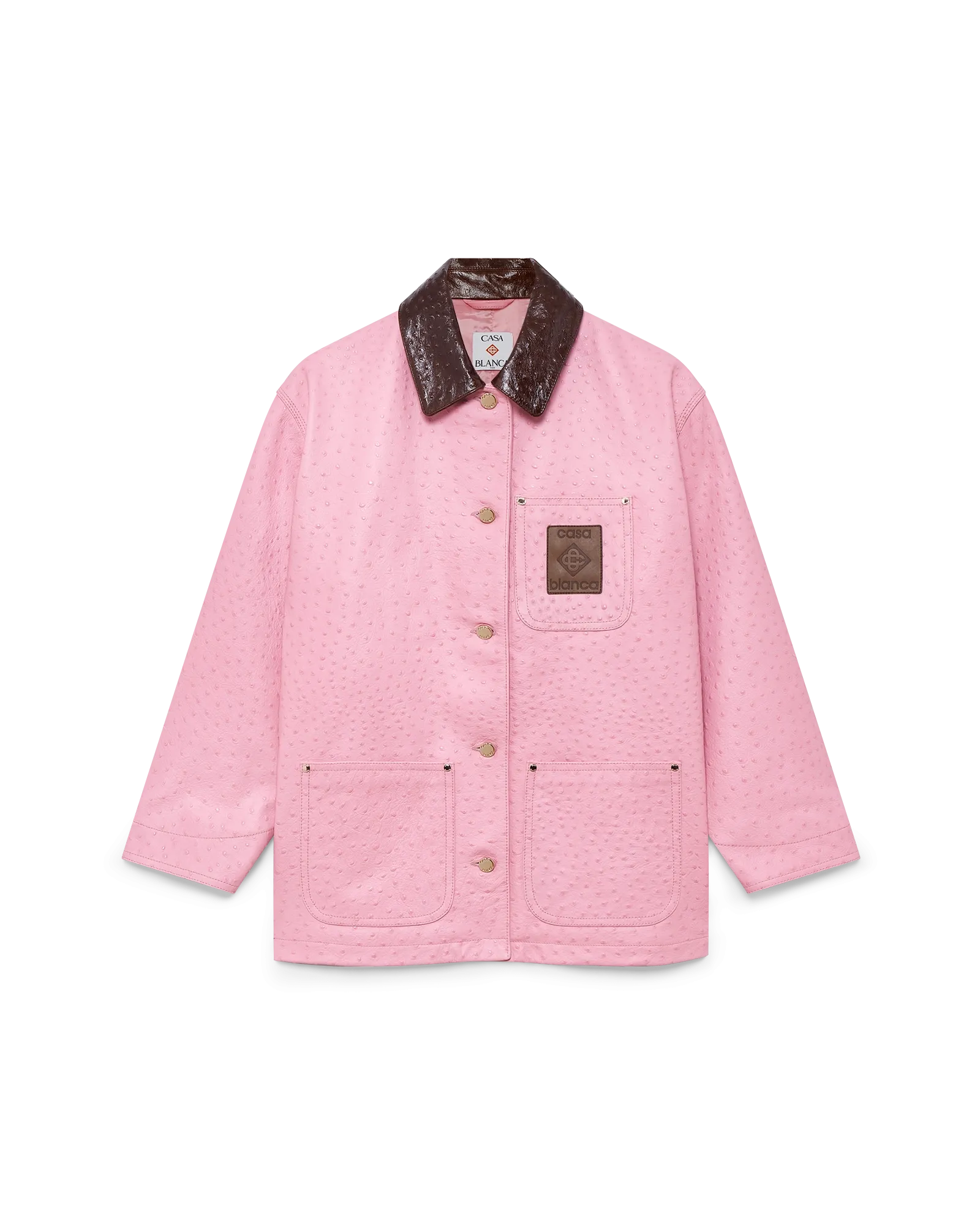 Embossed Leather Workwear Coat
