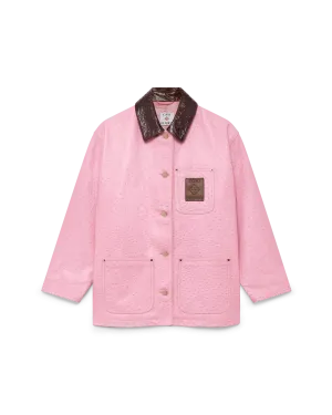 Embossed Leather Workwear Coat