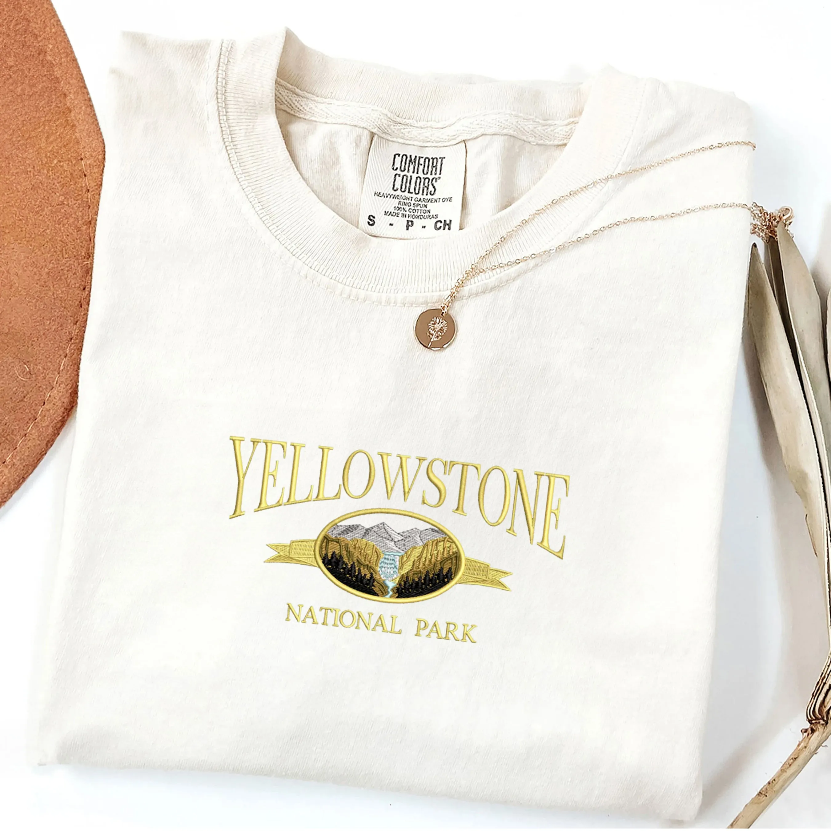Embroidered Yellowstone National Park T-Shirt Comfort Color®