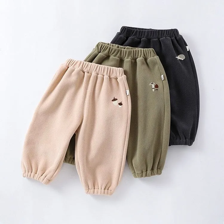 Forest Mini Embroidered Fleece Baby Jogger Pants