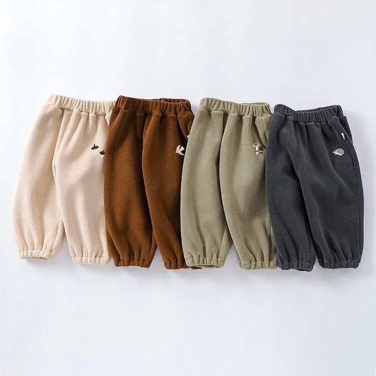 Forest Mini Embroidered Fleece Baby Jogger Pants