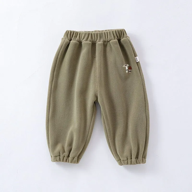 Forest Mini Embroidered Fleece Baby Jogger Pants