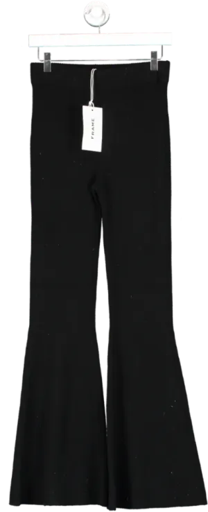FRAME Black Ribbed Cashmere Flare UK XS