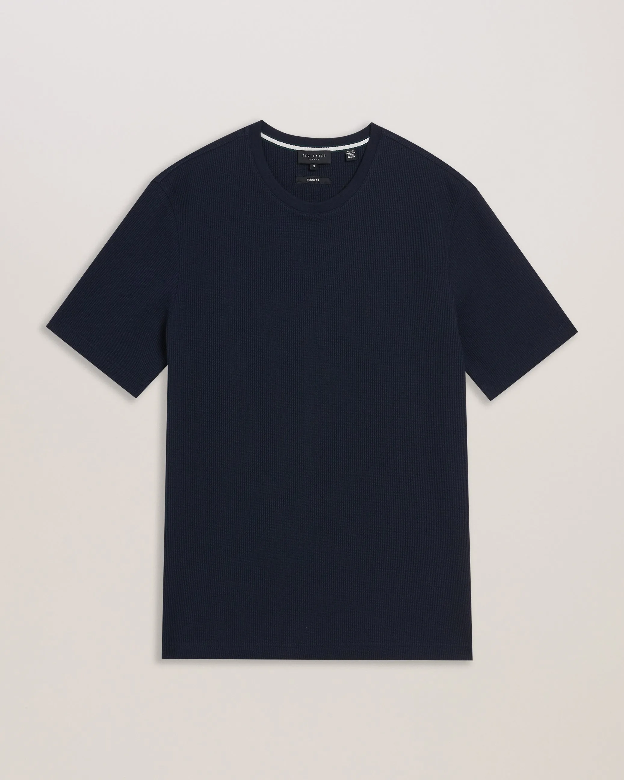 Frute Short Sleeve Regular Textured T-Shirt Navy