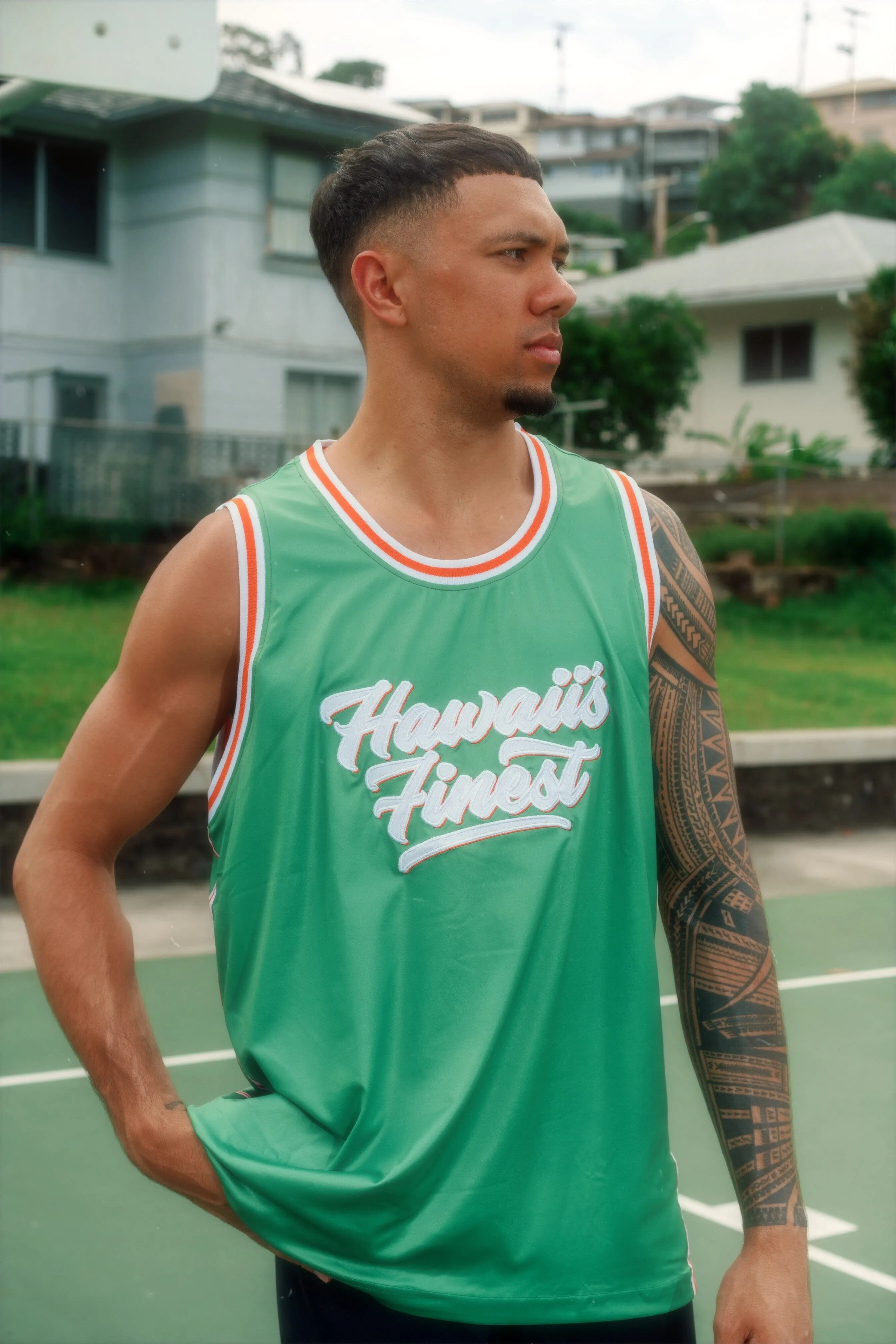 GREEN & ORANGE SCRIPT STREETWEAR JERSEY