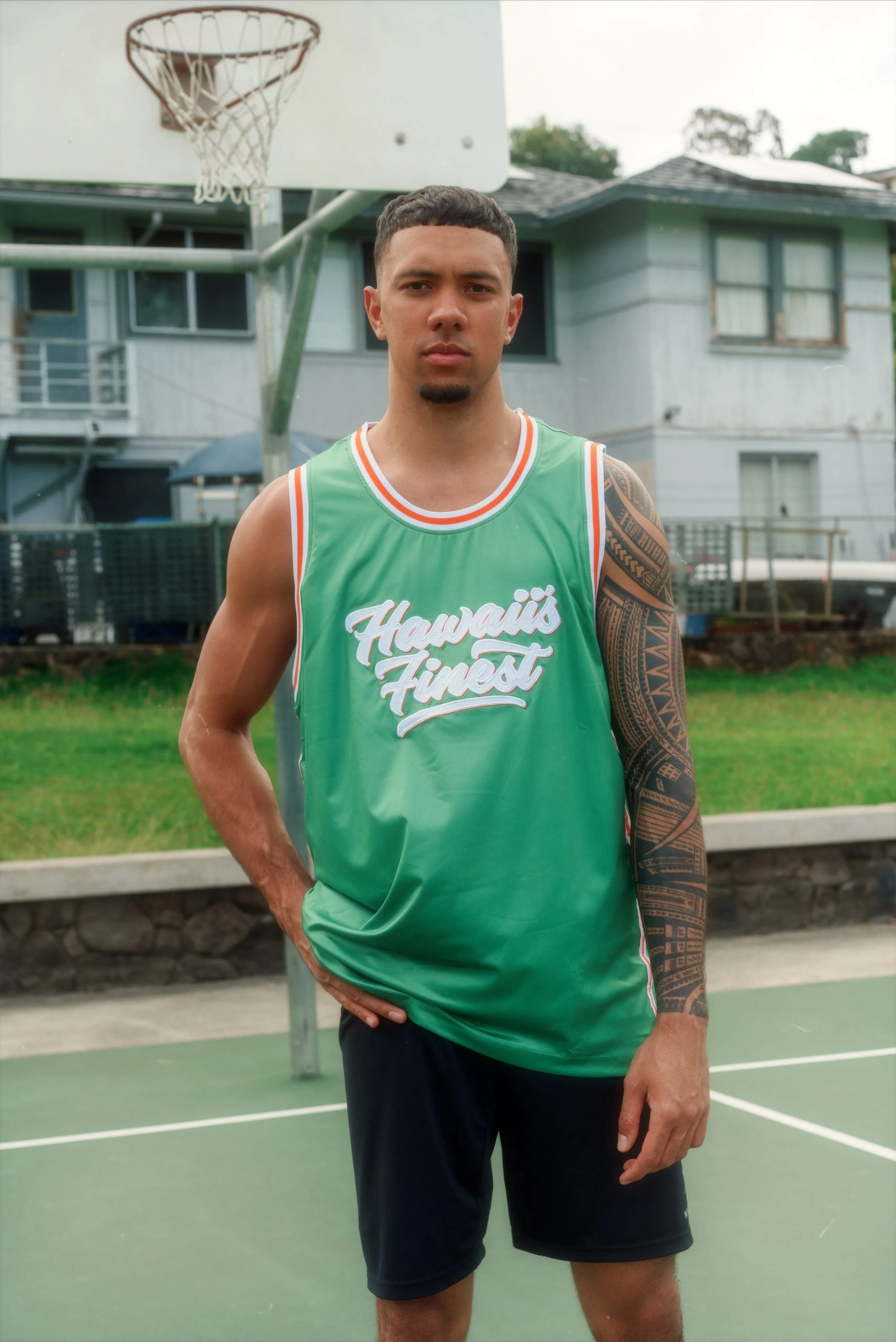 GREEN & ORANGE SCRIPT STREETWEAR JERSEY