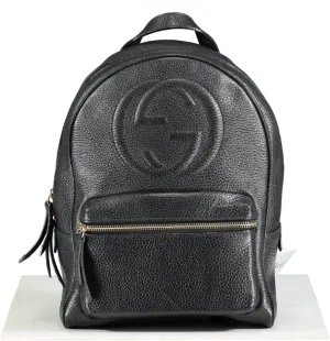 Gucci Black Soho Chain Leather Backpack One Size