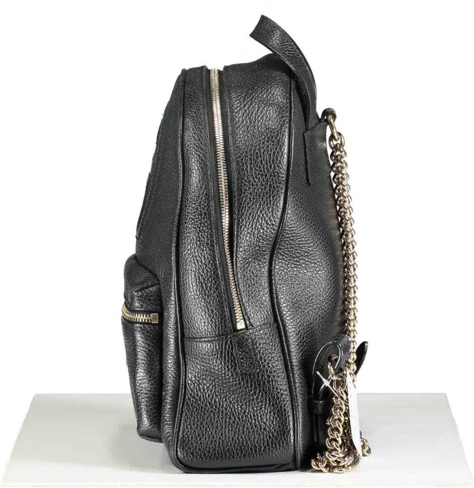 Gucci Black Soho Chain Leather Backpack One Size