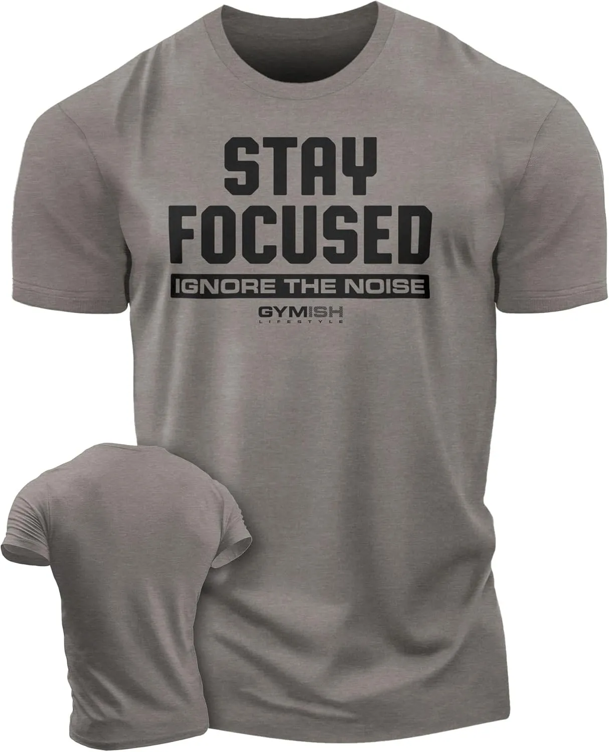 Gymish Lifestyle Stay Focused Mens Bodybuilding T-Shirts Graphic Tees Short Sleeve Workout Shirt