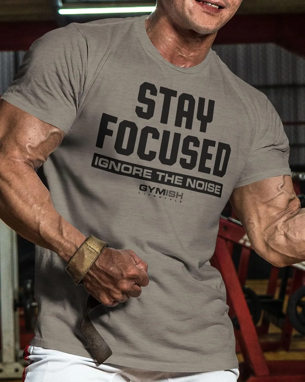 Gymish Lifestyle Stay Focused Mens Bodybuilding T-Shirts Graphic Tees Short Sleeve Workout Shirt