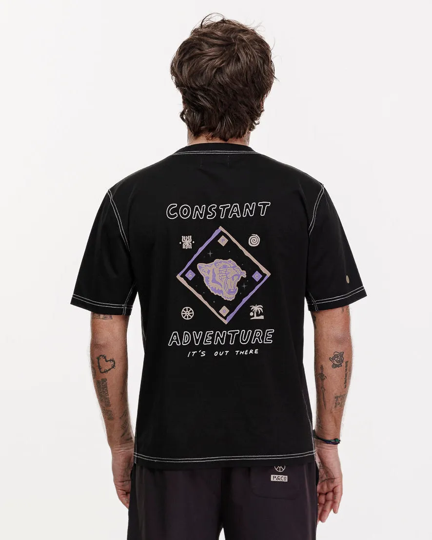 It's Out There Trail T-Shirt- Washed Black