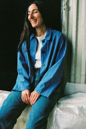 KICKI Striped Workwear Jacket blue/offwhite