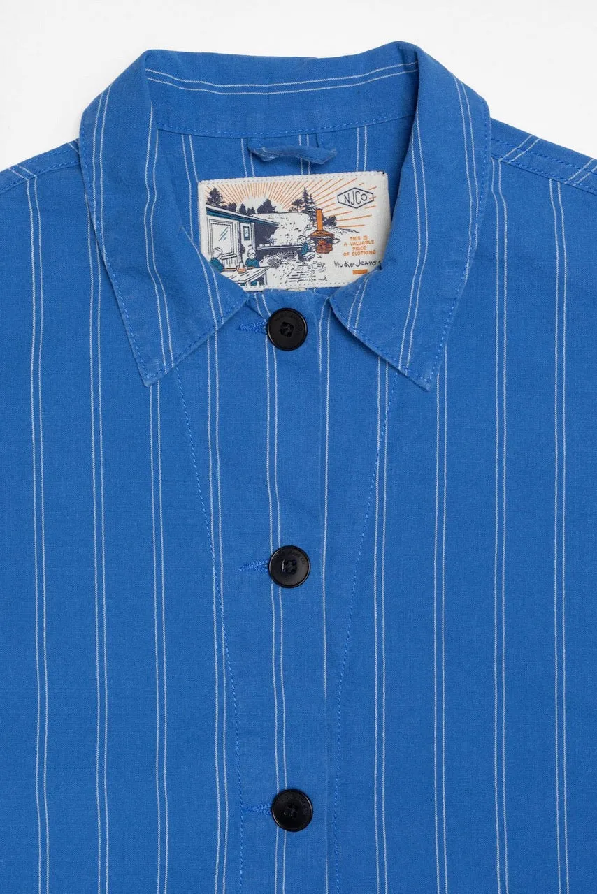 KICKI Striped Workwear Jacket blue/offwhite