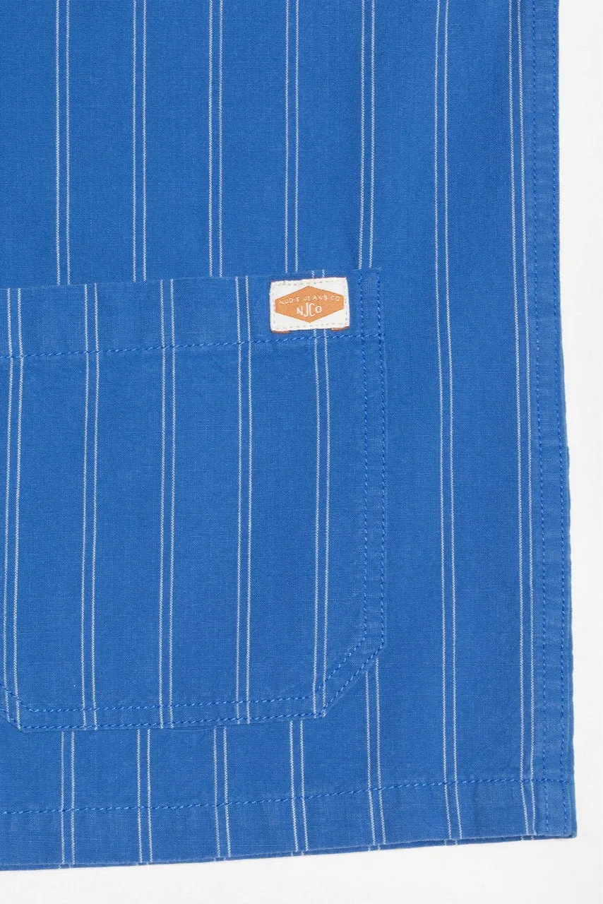 KICKI Striped Workwear Jacket blue/offwhite