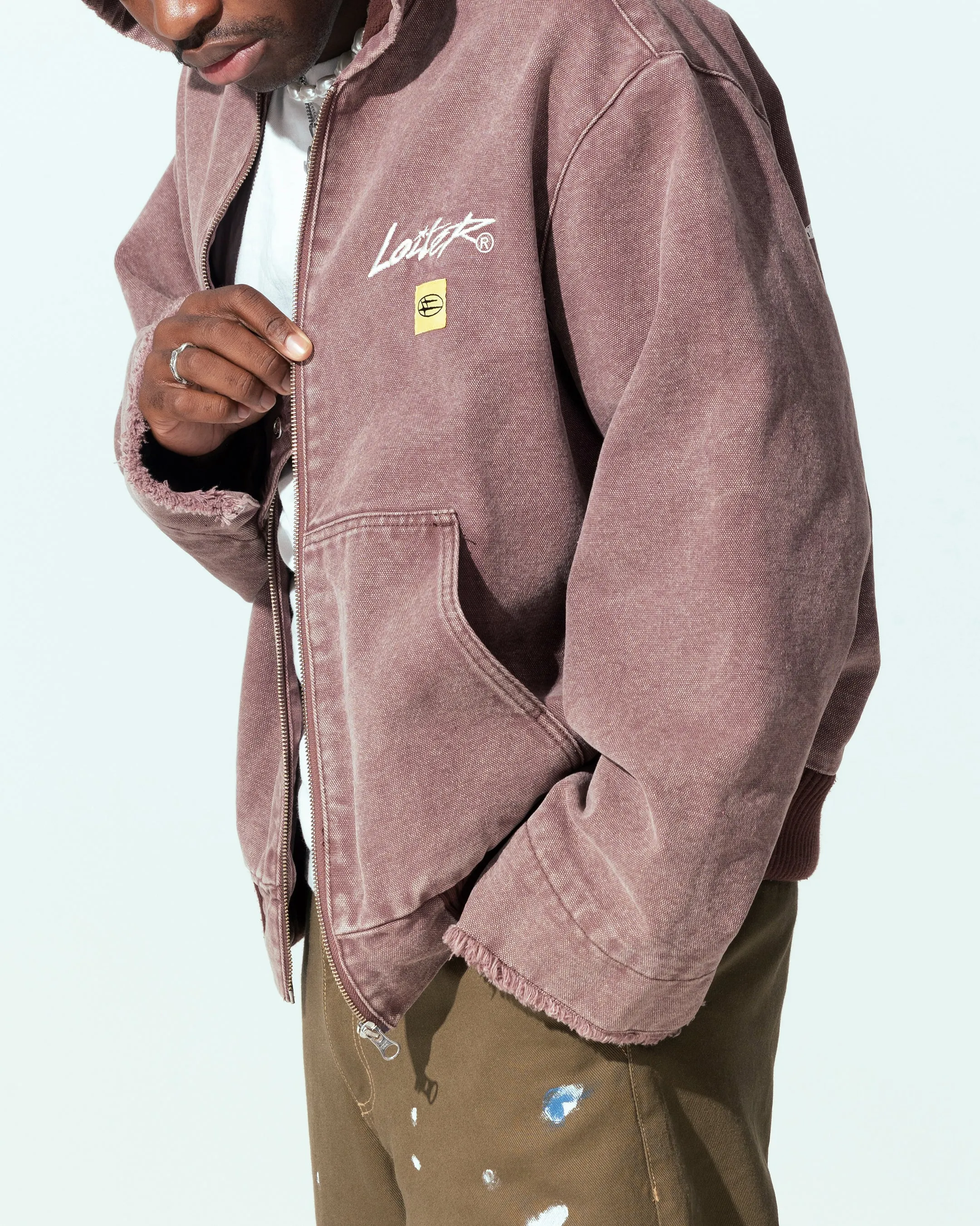 Loiter Workwear Zip Jacket Vintage Burgundy