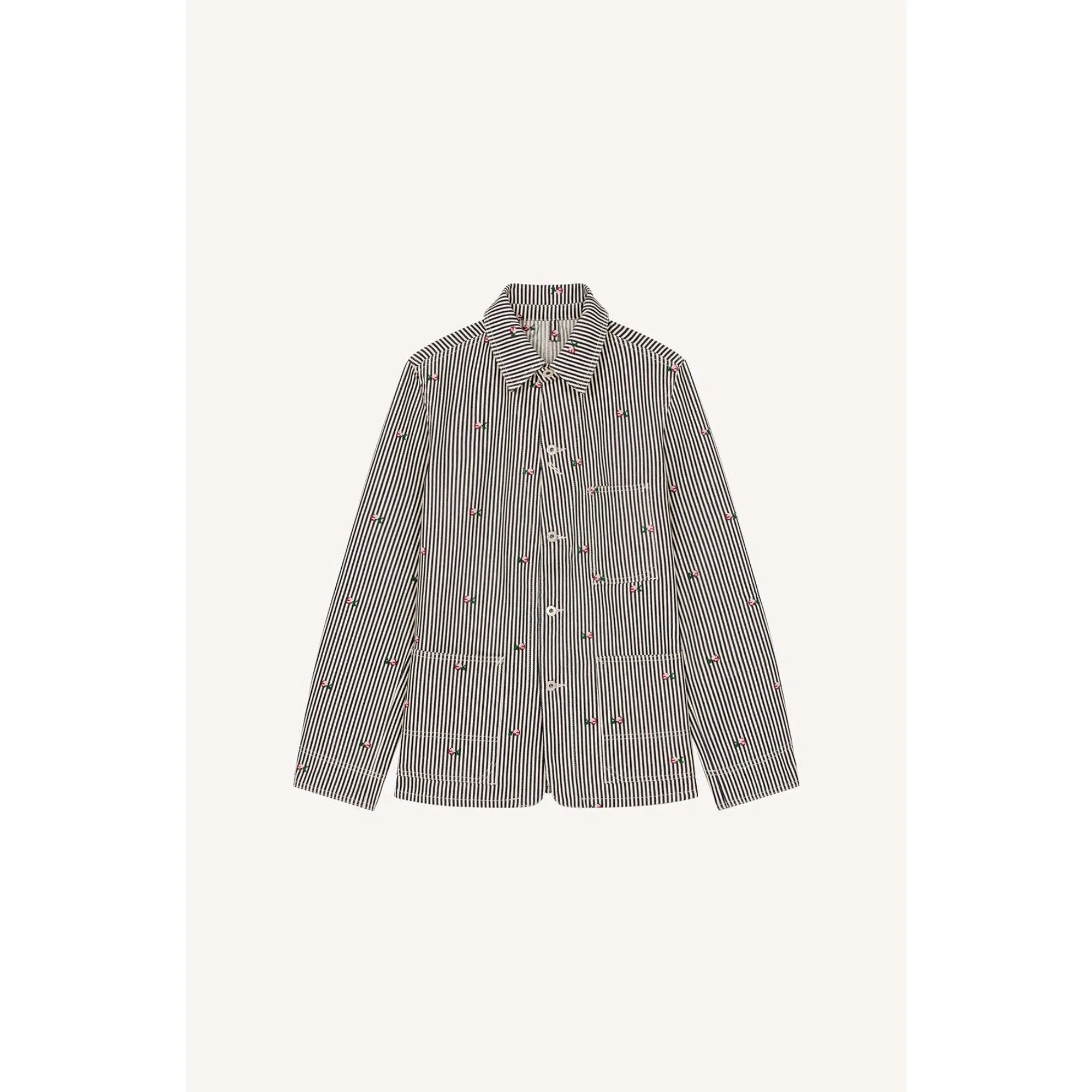 Men Rinse Striped Workwear Denim J - Rinse Blue Denim