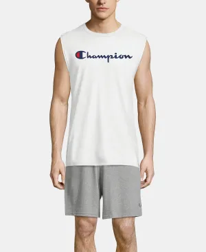 Men's Champion Logo Sleeveless T-Shirt, White
