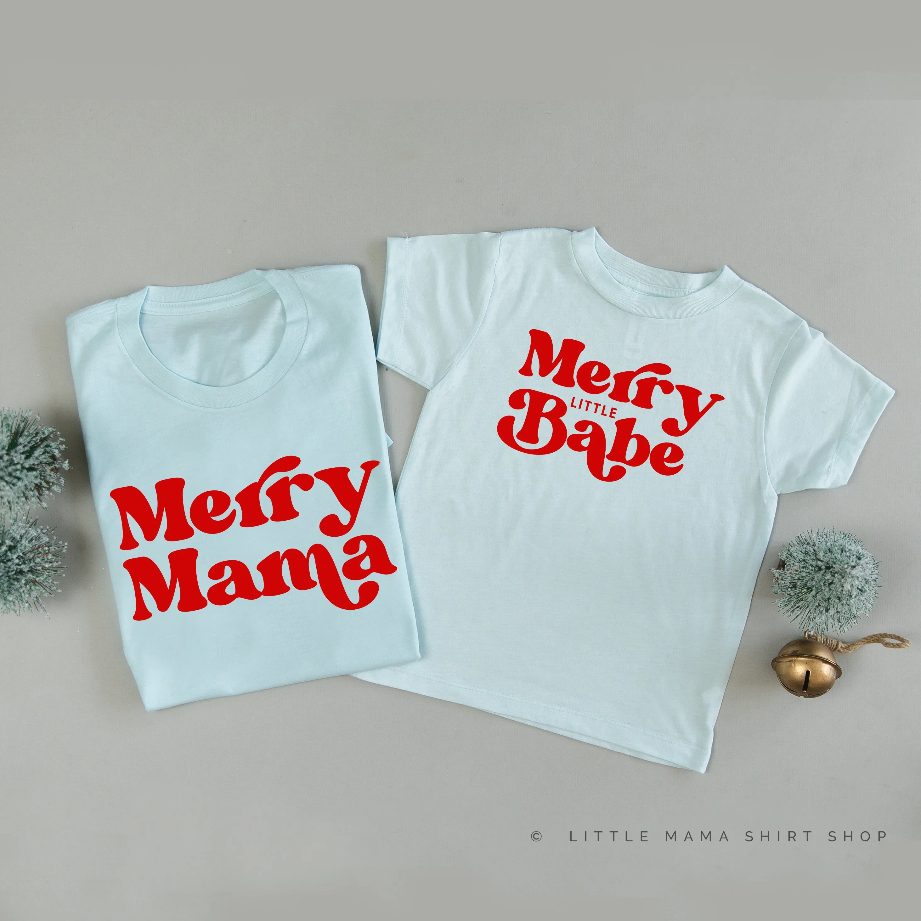 Merry Mama / Merry Little Babe - Set of 2 Unisex Tees