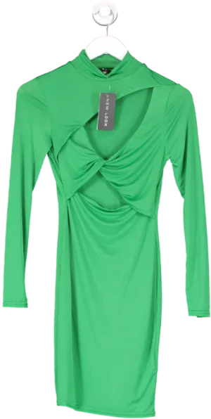 New Look Green Go Cut Out Twist Mini Dress UK 8
