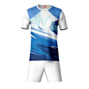 Next Print Round neck jersey white with shorts NPTS162