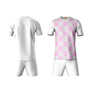 Next Print Round neck jersey white with shorts NPTS37