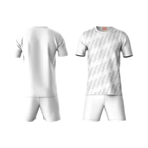 Next Print Round neck jersey white with shorts NPTS63