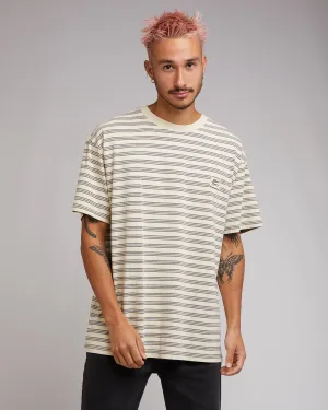 Overdyed Stripe Tee Tan
