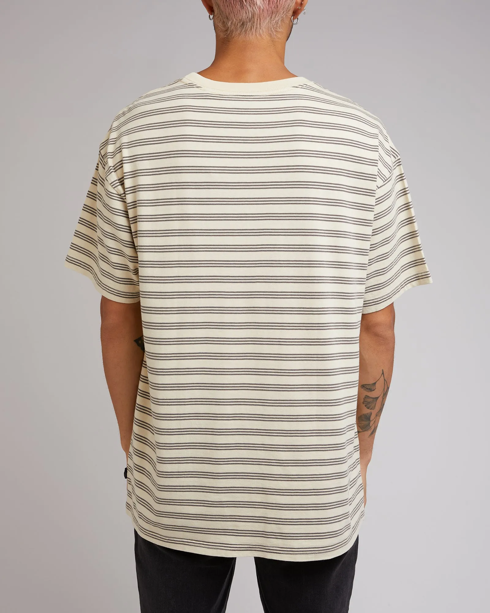 Overdyed Stripe Tee Tan