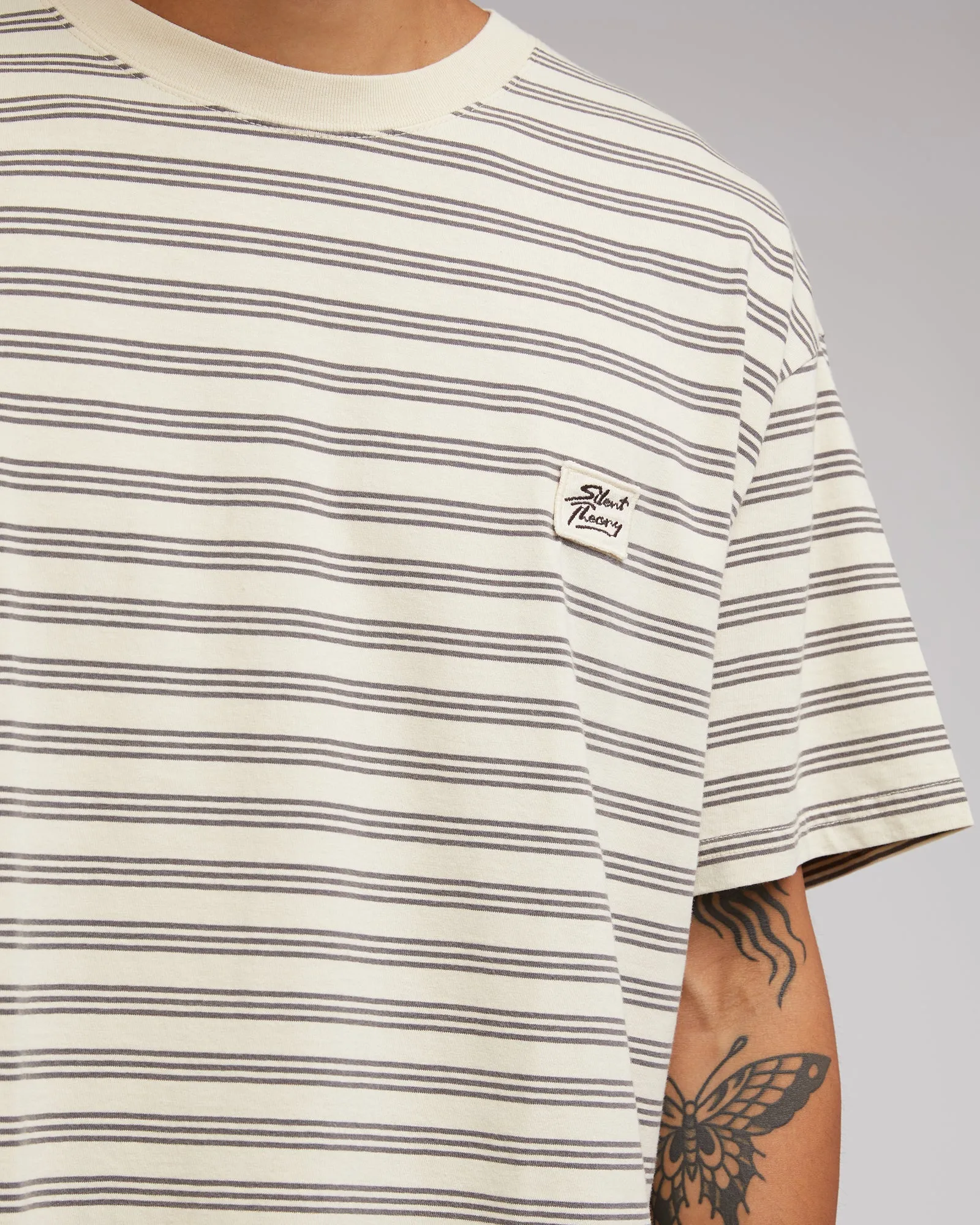 Overdyed Stripe Tee Tan