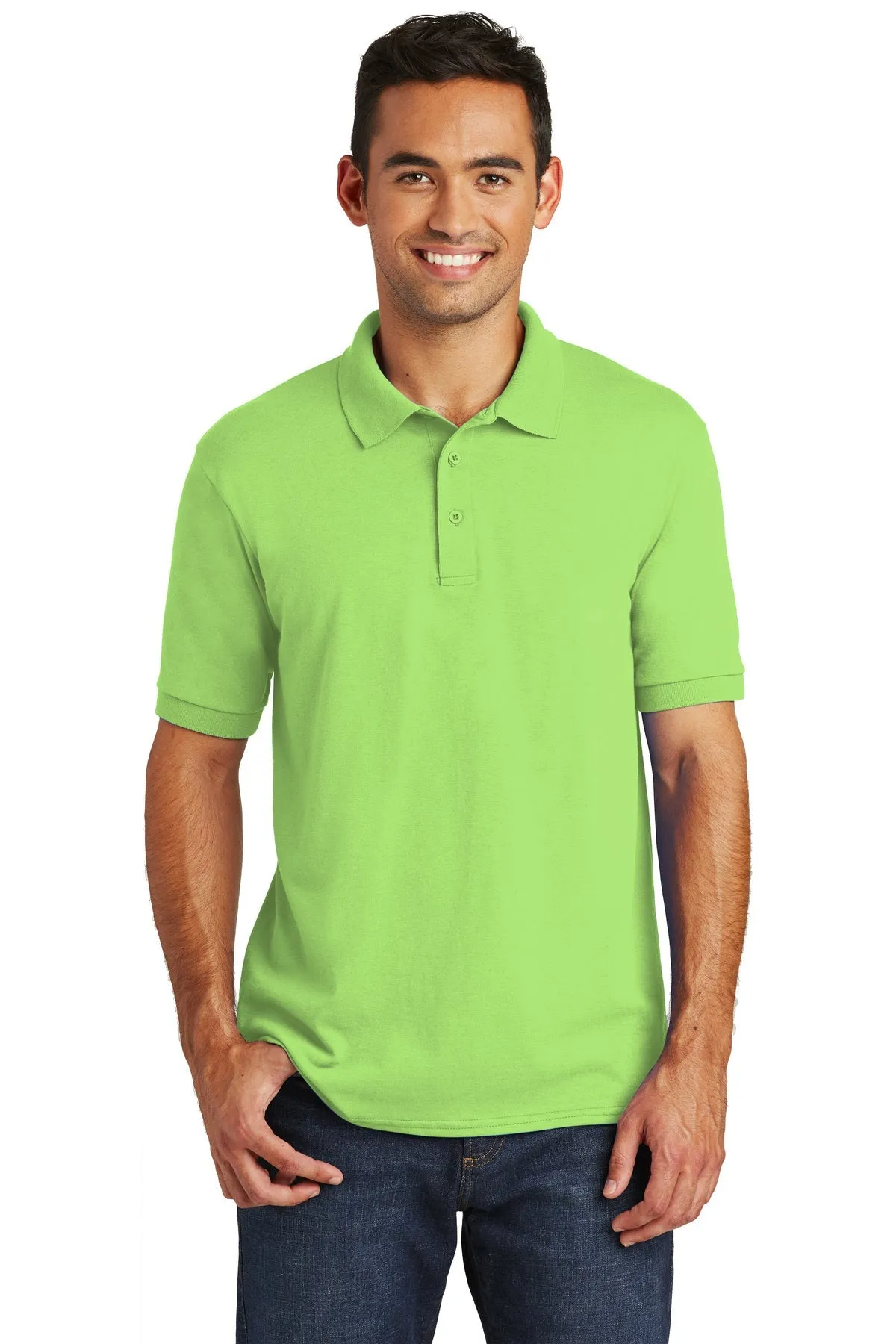 Port & Company Branded Jersey Knit Polos, Lime