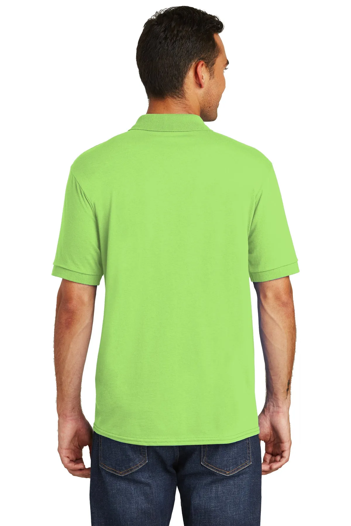 Port & Company Branded Jersey Knit Polos, Lime